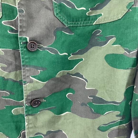 Banana Republic Men’s XS Green Camo Army Military Button-Up Jacket Cotton Blend - Picture 4 of 6